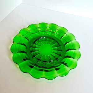 Vintage Emerald Glass Art Plate